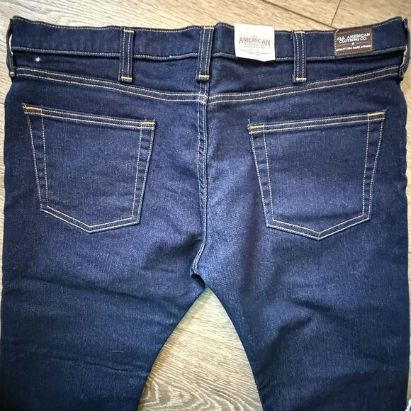 New WTH Tags All American Clothing Co. Men's Dark Stonewash Slim Fit Jeans 38X30 - Picture 6 of 7